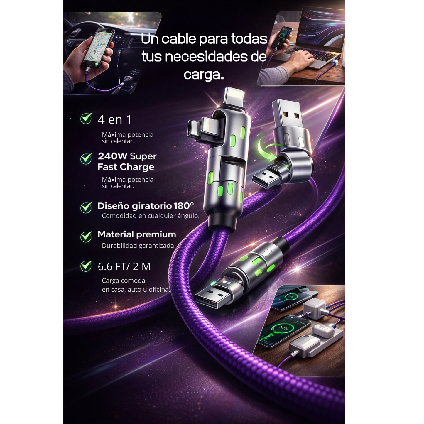 Cable de carga 4 en 1